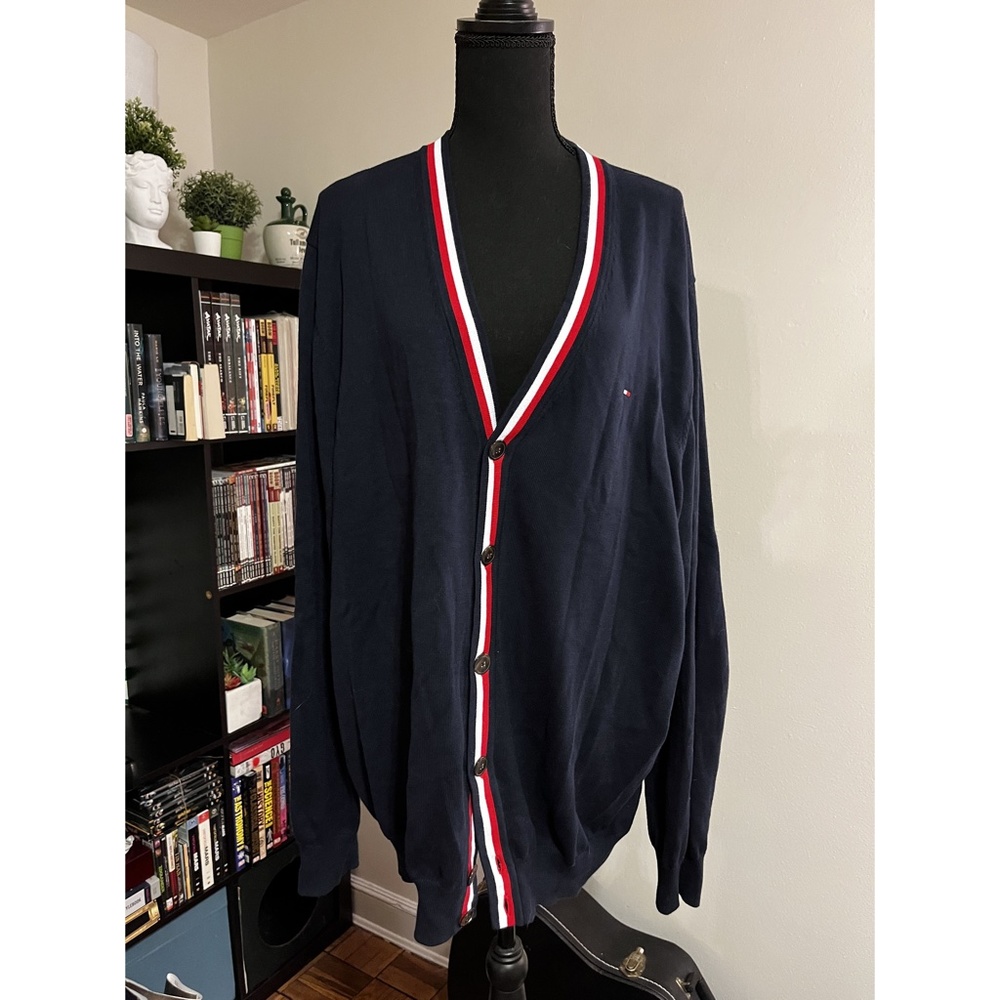 Navy Button Cardigan - image 4